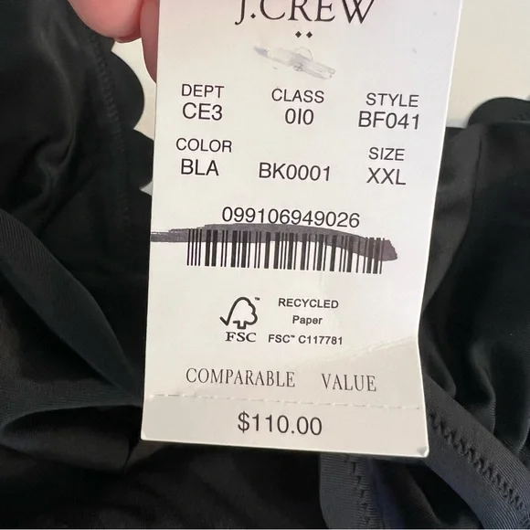 J. Crew Scalloped one-piece swimsuit black size XXL 2XL - Picture 5 of 7